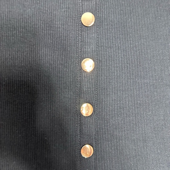 Hearts and Hips Black Button Front Knitted Midi Dress size large - Picture 8 of 9